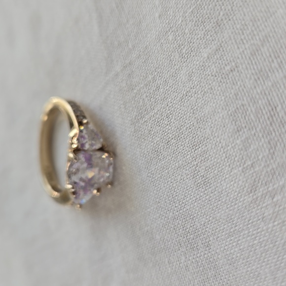 Cushion, Trillion & Round Cut Brilliant CZ 14k Yellow Gold Plated Ring Set SZ 7 - Picture 3 of 11